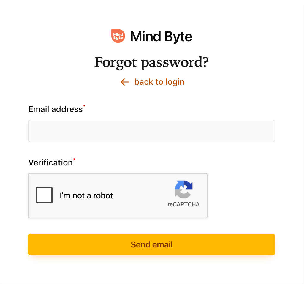 Password reset form with email field, CAPTCHA, and Reset Password button.